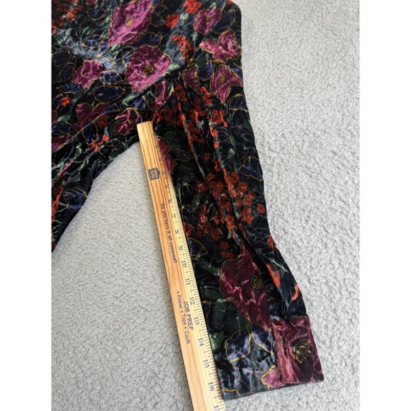 Vintage Norton McNaughton Jacket Womens Medium Black Floral Velvet Blazer 90s - Picture 16 of 16